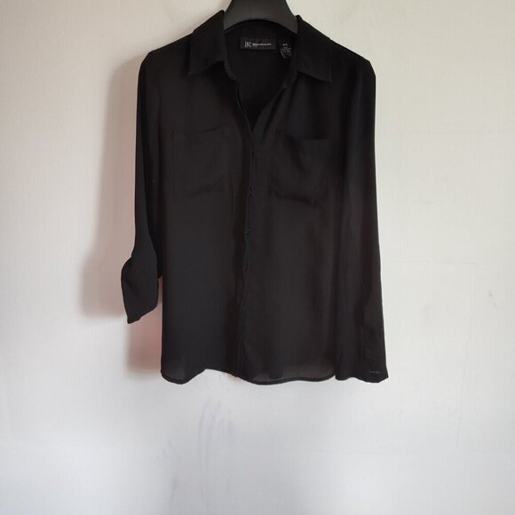 Ladies SZ PS Inc Black Polyester Blouse - Picture 1 of 4